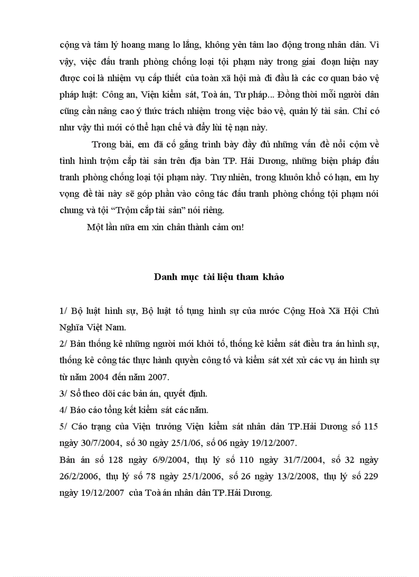 image for page Tình hình trộm cắp tài sản tại thành phố Hải Dương thực tiễn áp dụng LHS và các biện pháp đấu tranh phòng chống