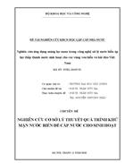 Nghiên cứu cơ sở lý thuyết quá trình khử mặn nước biển để cấp nước cho sinh hoạt