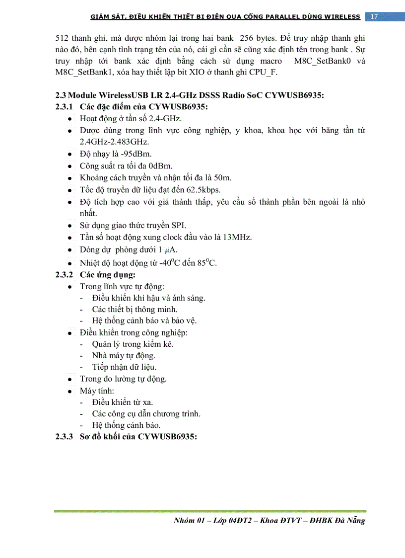 image for page Giám sát điều khiển thiết bị điện qua cổng song song dùng wireless