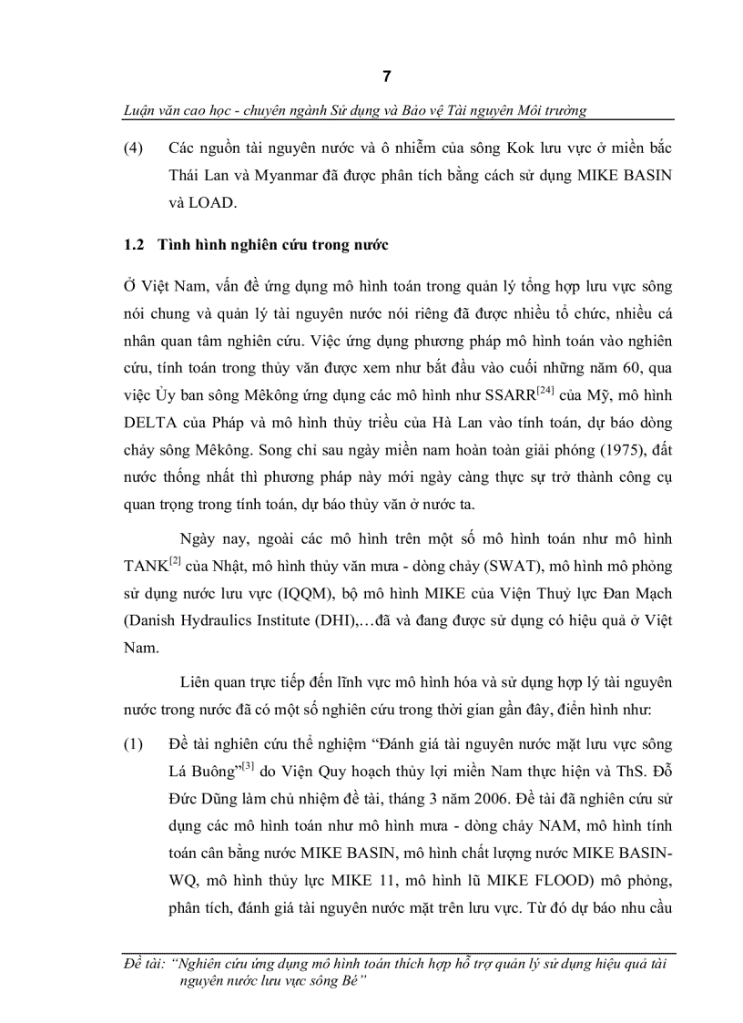 image for page Nghiên cứu ứng dụng mô hình toán thích hợp hỗ trợ quản lý sử dụng hiệu quả tài nguyên nước lưu vực sông Bé