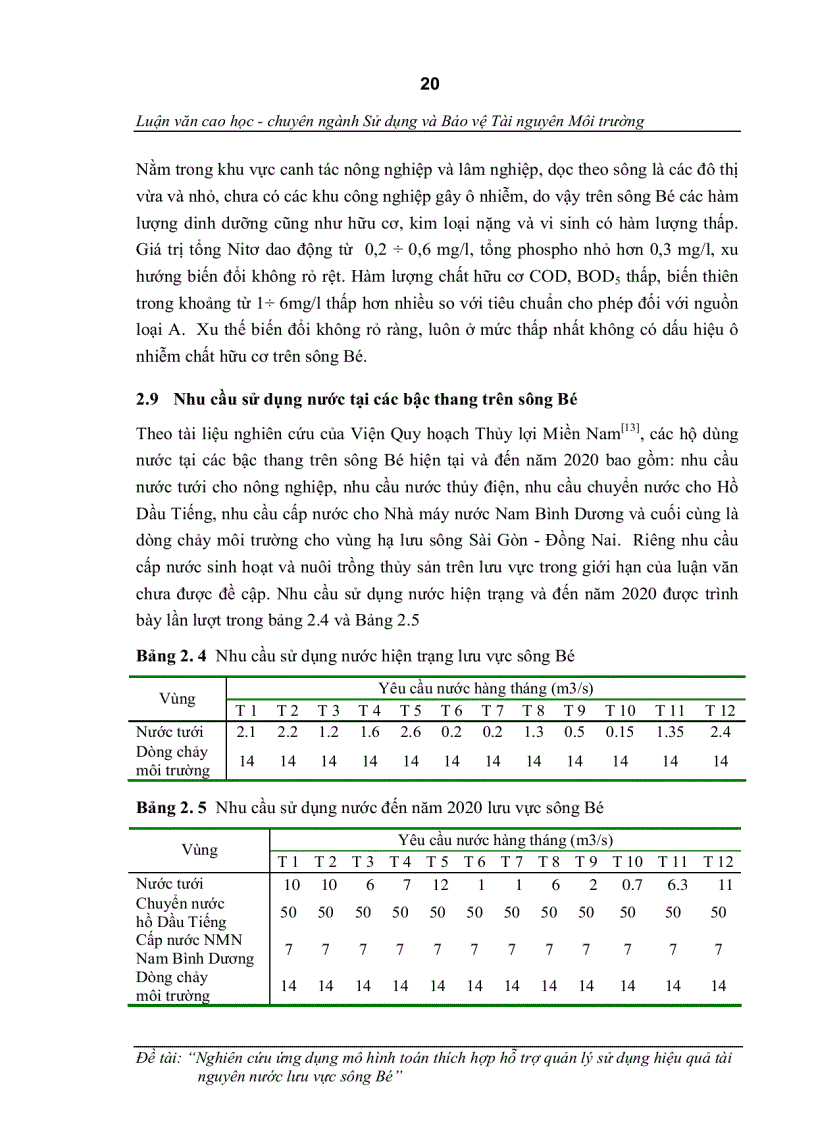 image for page Nghiên cứu ứng dụng mô hình toán thích hợp hỗ trợ quản lý sử dụng hiệu quả tài nguyên nước lưu vực sông Bé