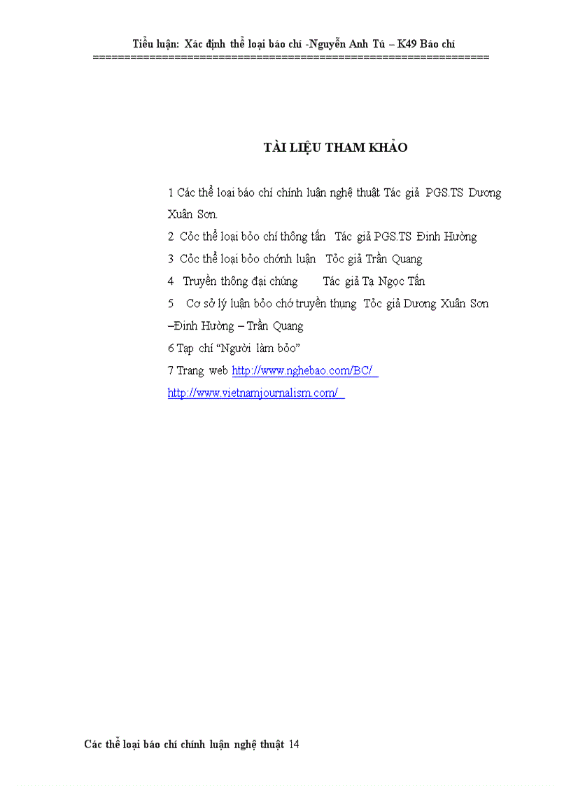 image for page Các thể loại báo chí chính luận nghệ thuật