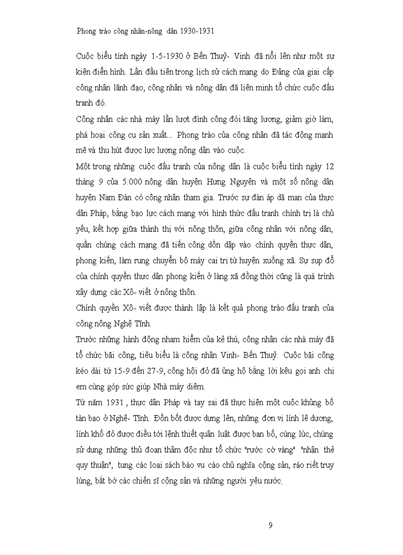 image for page Chủ đề Phong trào công nhân nông dân 1930 193