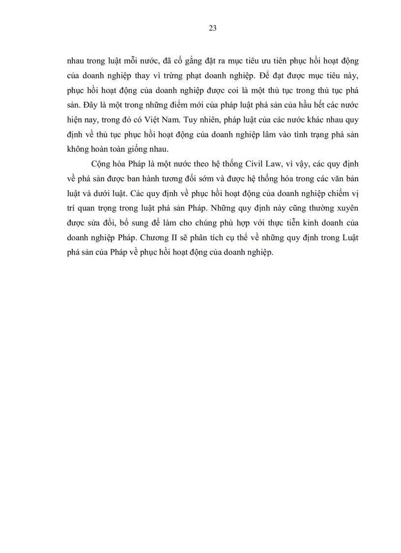 image for page Phục hồi hoạt động của doanh nghiệp lâm vào tình trạng phá sản theo luật của pháp và những vấn đề đặt ra đối với pháp luật phá sản của việt nam