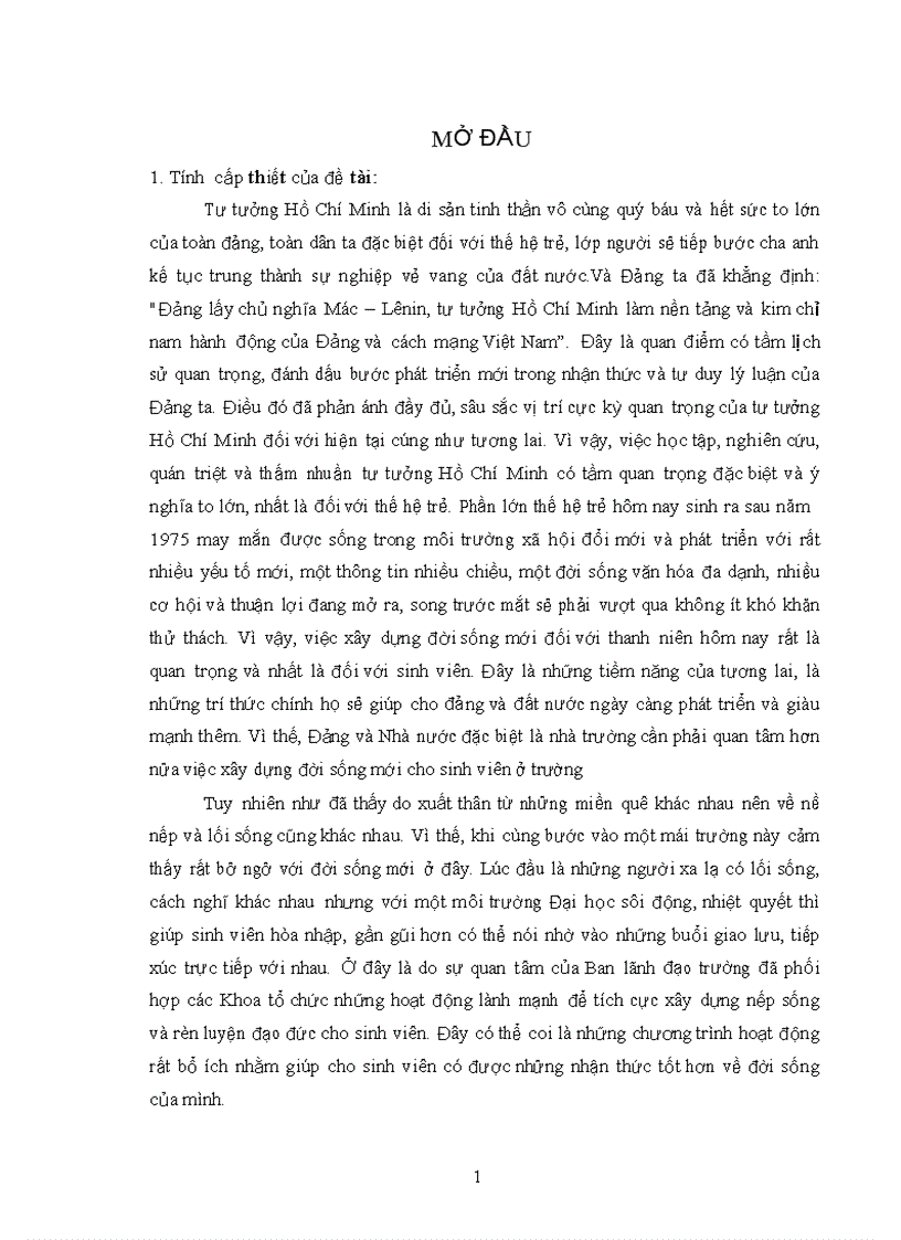 image for page Vận dụng tư tưởng hồ chí minh về việc xây dựng đời sống mới của sinh viên trường đại học cần thơ hiện nay