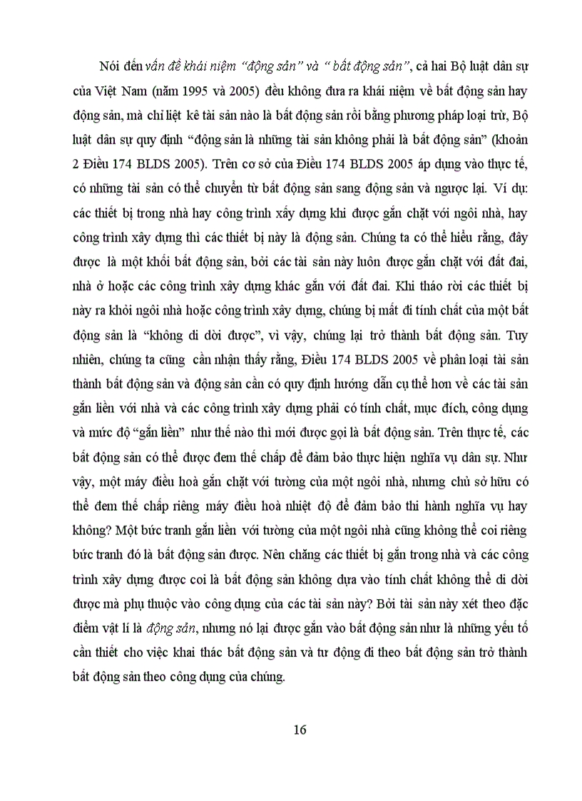 image for page Bài tập lớn học kỳ luật dân sự 1 Một số vấn đề lí luận và thực tiễn về động sản và bất động sản