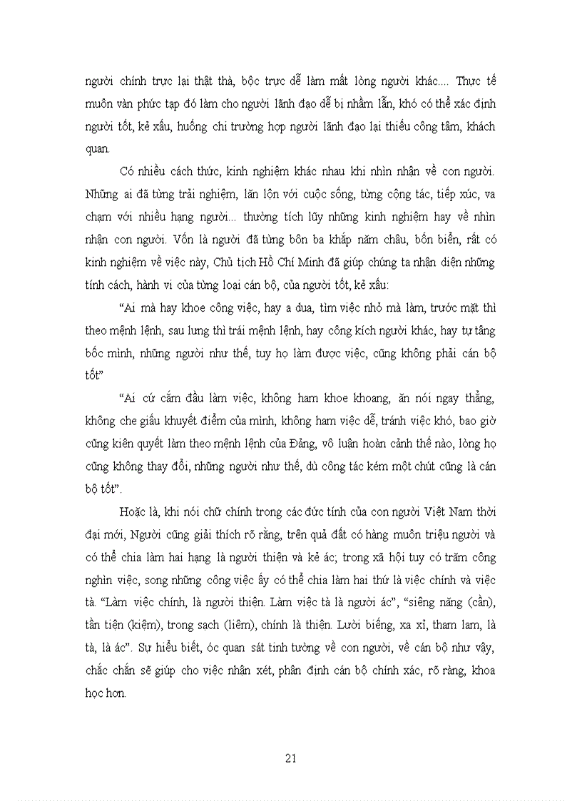 image for page Vận dụng tư tưởng Hồ Chi Minh về cán bộ trong công tác đánh giá cán bộ hiện nay