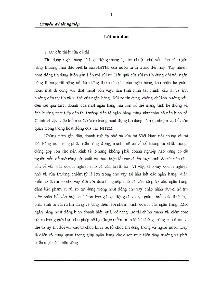 image for page Hoàn thiện công tác kiểm soát rủi ro cho vay đối với doanh nghiệp nhỏ và vừa tại ngân hàng thương mại cổ phần Quân đội chi nhánh Đà Nẵng