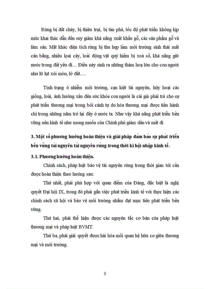 image for page Tác động của hội nhập kinh tế đến bảo vệ tài nguyên môi trường bằng pháp luật trong các lĩnh vực bảo vệ nguồn tài nguyên rừng