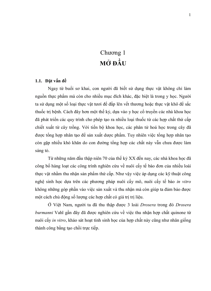 image for page Khảo sát khả năng ứng dụng kỹ thuật nuôi cấy mô sẹo tạo dịch huyền phù cây Drosera burmanni Vahl trong thu nhận hợp chất anthraquinone