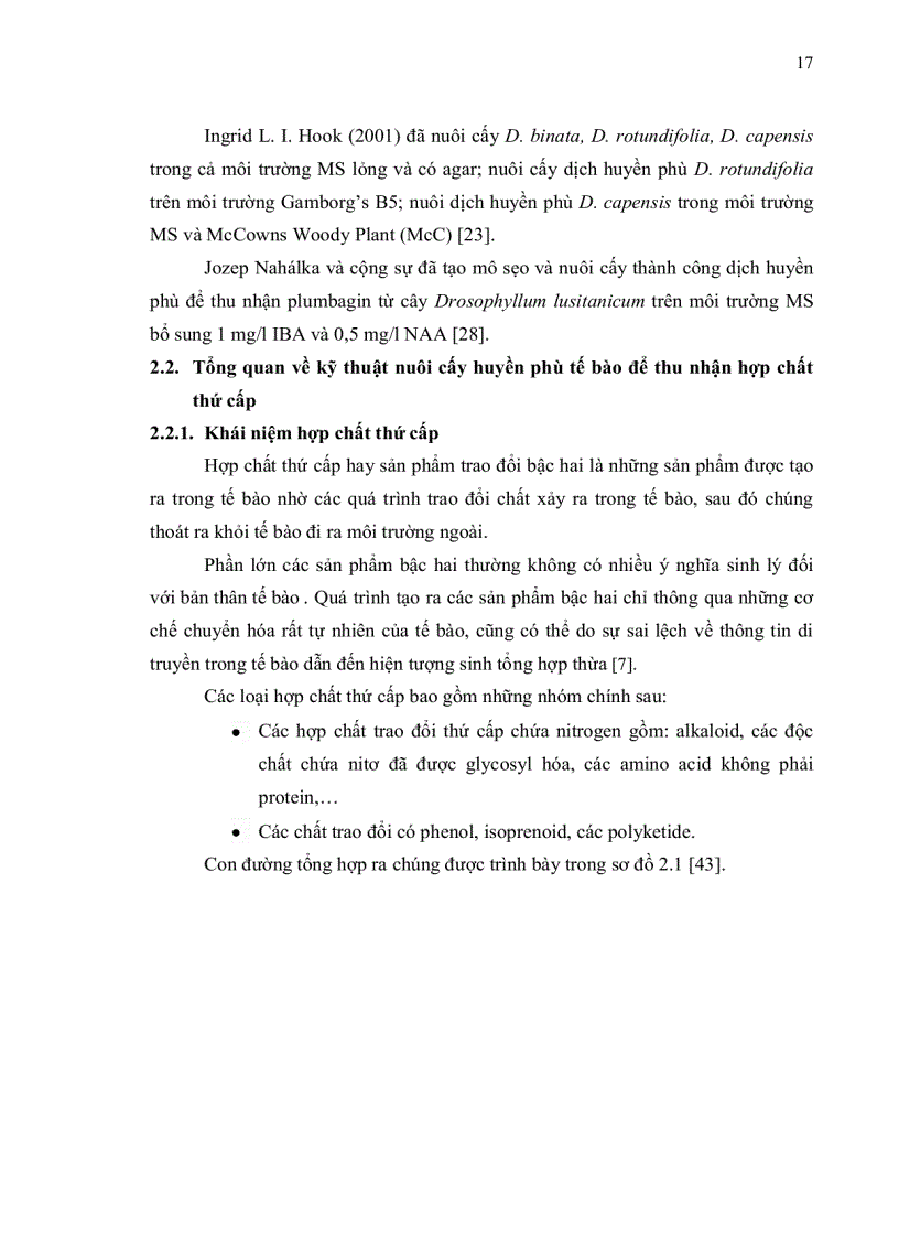 image for page Khảo sát khả năng ứng dụng kỹ thuật nuôi cấy mô sẹo tạo dịch huyền phù cây Drosera burmanni Vahl trong thu nhận hợp chất anthraquinone