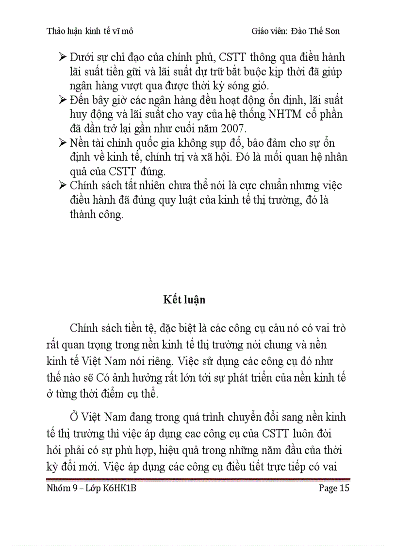 image for page Phân tích chính sách tiền tệ được Việt Nam sử dụng trong giai đoạn 2010 201