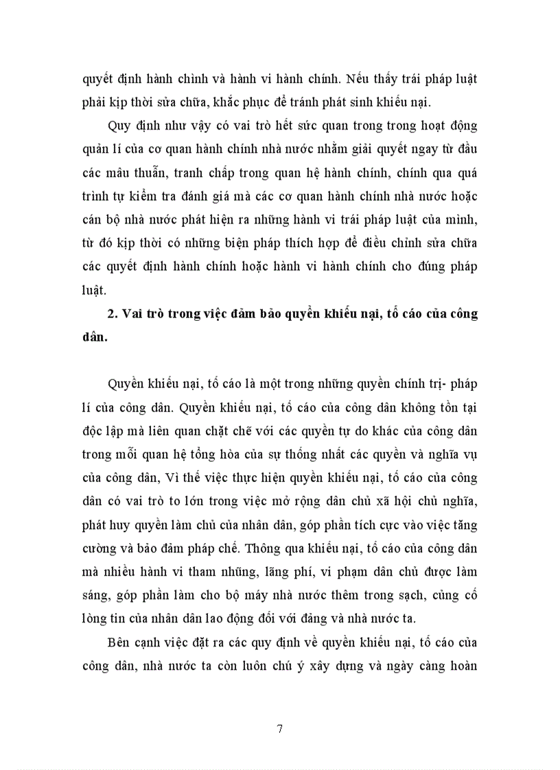 image for page Hành chính học kỳ Vai trò của khiếu nại tố cáo và giải quyết khiếu nại tố cáo đối với việc đảm bảo pháp chế trong quản lí hành chính nhà nước