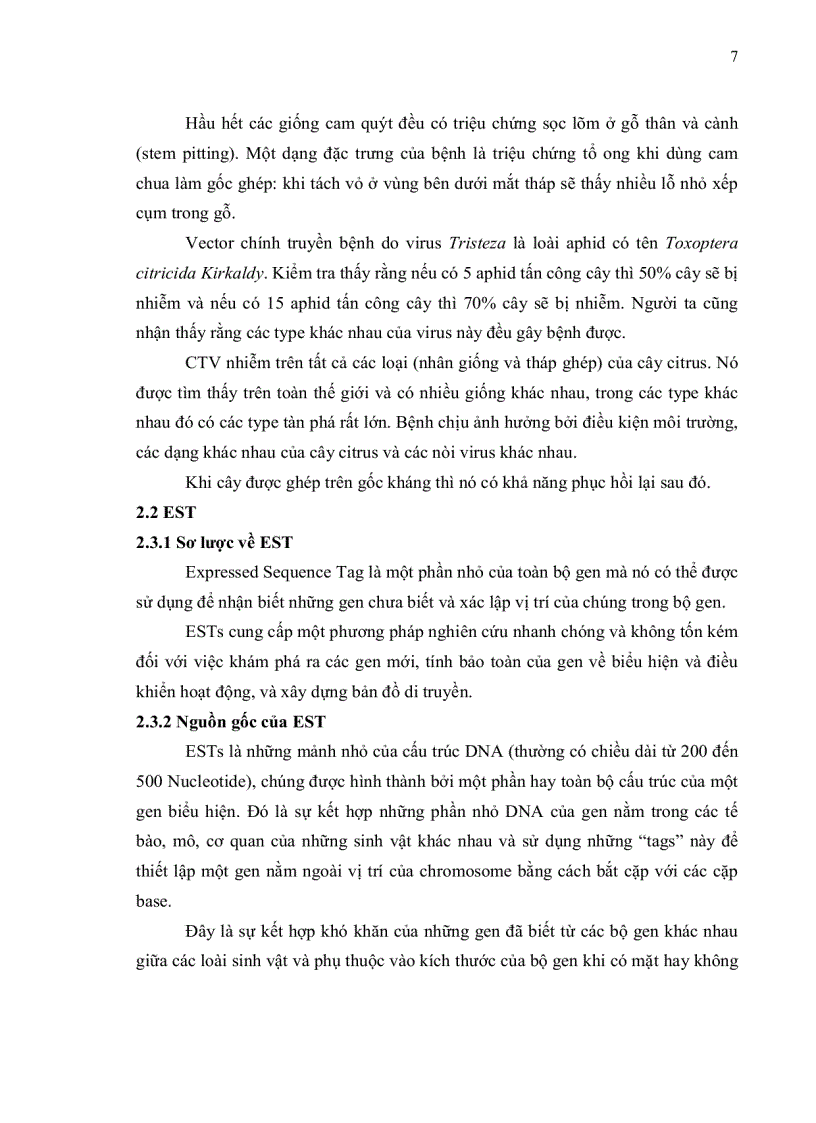 image for page Khai thác dữ liệu ests expressed sequence tags ở chi cam chanh citrus cho việc phát triển marker phân tử ssr simple sequence repeats