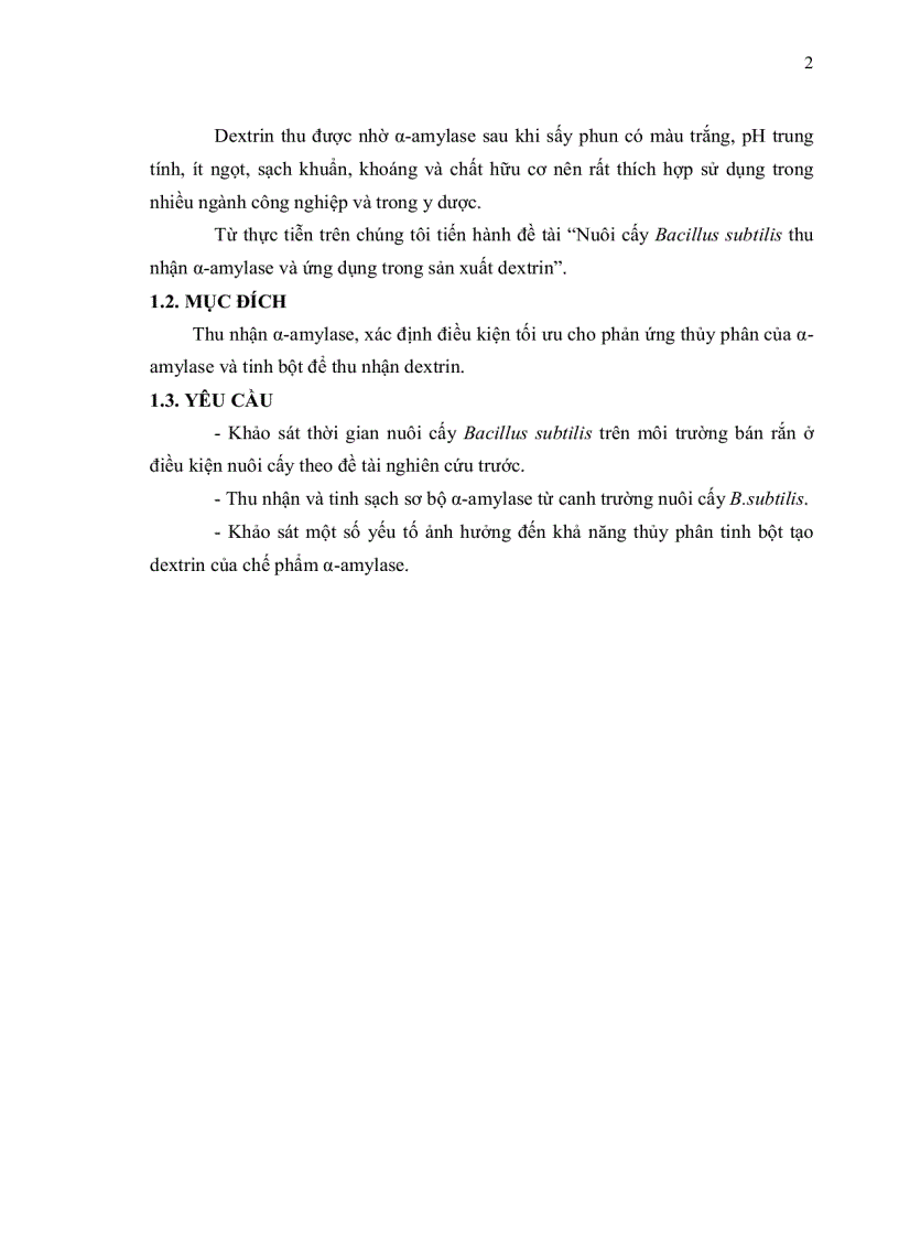 image for page Nuôi cấy Bacillus subtilis thu nhận α amylase và ứng dụng trong sản xuất dextri