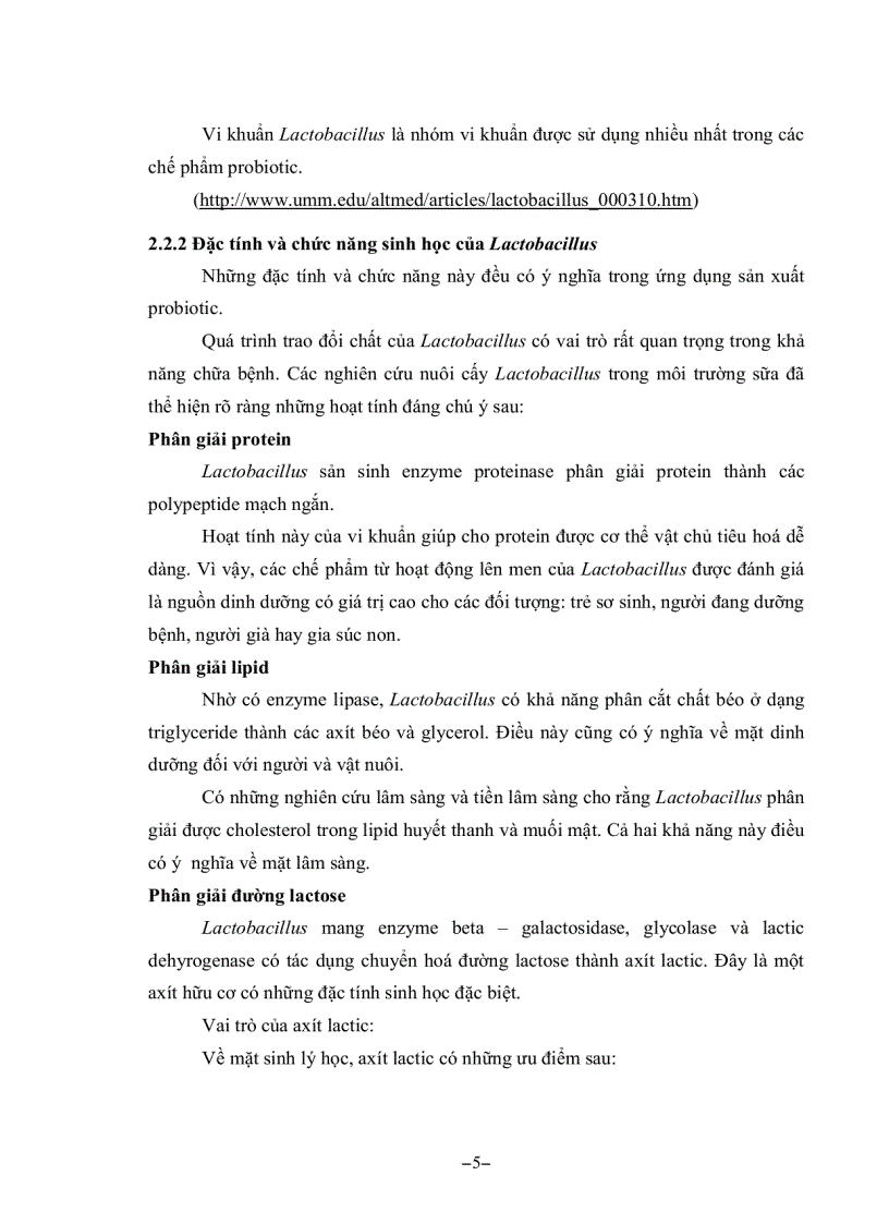 image for page Khảo sát khả năng sinh axít lactic và tính kháng của Lactobacillus acidophilus đối với vi khuẩn E coli dùng để sản xuất chế phẩm probiotic