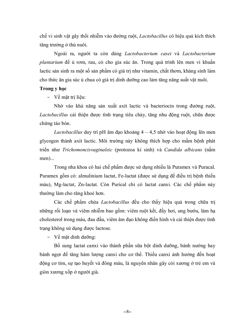 image for page Khảo sát khả năng sinh axít lactic và tính kháng của Lactobacillus acidophilus đối với vi khuẩn E coli dùng để sản xuất chế phẩm probiotic