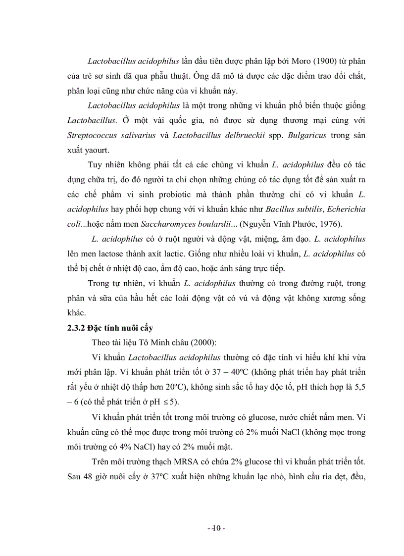 image for page Khảo sát khả năng sinh axít lactic và tính kháng của Lactobacillus acidophilus đối với vi khuẩn E coli dùng để sản xuất chế phẩm probiotic