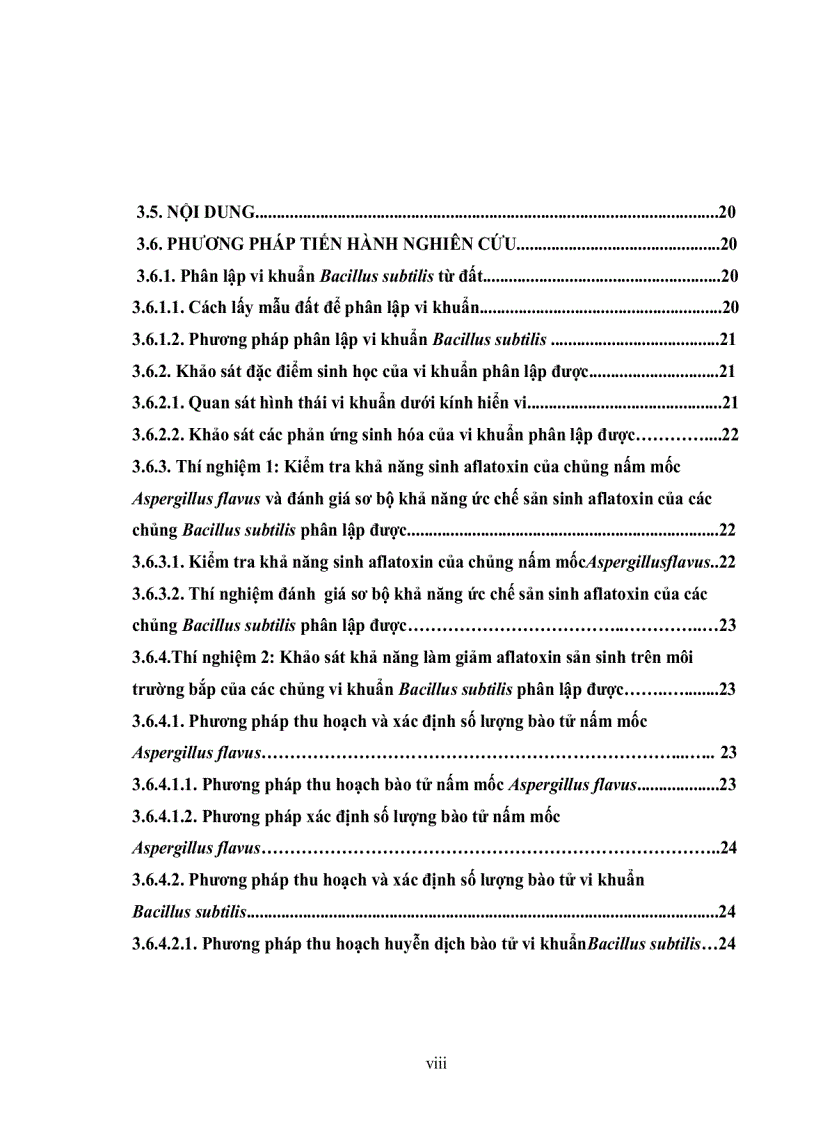 image for page Phân lập vi khuẩn Bacillus subtilis từ đất khảo sát khả năng ức chế sản sinh aflatoxin của các chủng phân lập được