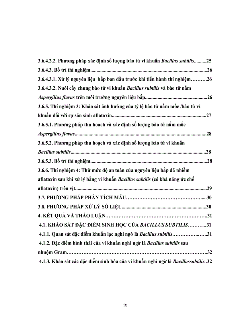 image for page Phân lập vi khuẩn Bacillus subtilis từ đất khảo sát khả năng ức chế sản sinh aflatoxin của các chủng phân lập được