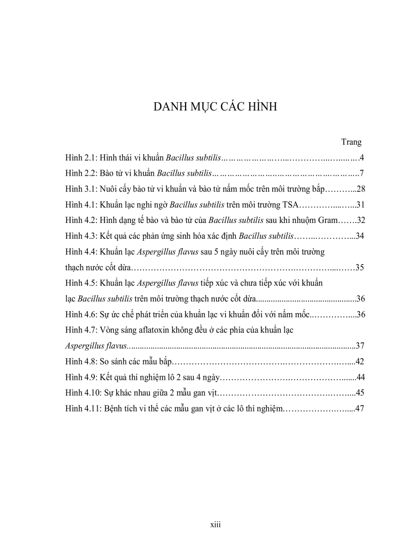 image for page Phân lập vi khuẩn Bacillus subtilis từ đất khảo sát khả năng ức chế sản sinh aflatoxin của các chủng phân lập được