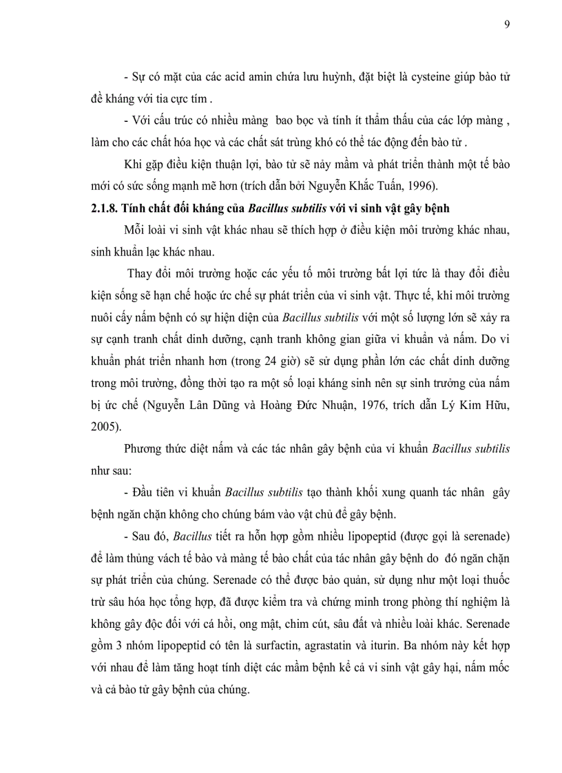 image for page Phân lập vi khuẩn Bacillus subtilis từ đất khảo sát khả năng ức chế sản sinh aflatoxin của các chủng phân lập được