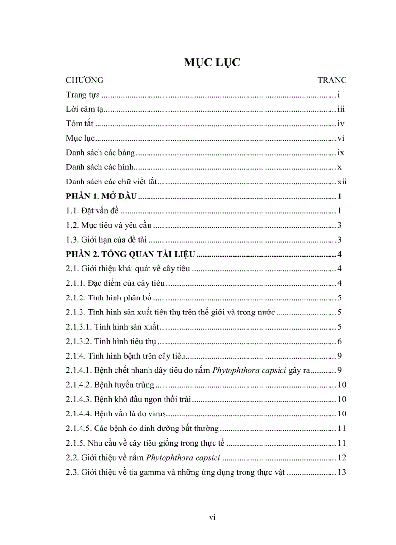 image for page Khảo sát ảnh hưởng của dịch nấm Phytophthora capsici và các tác nhân hóa lý dến sự sinh trưởng và khả năng tạo đột biến của cây tiêu Piper nigrum L nuôi cấy mô
