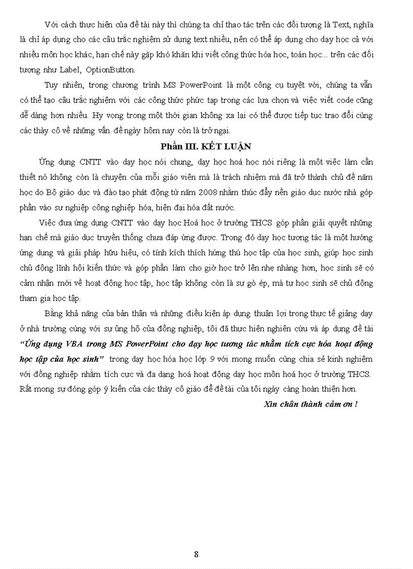 image for page Ứng dụng vba trong ms power point cho dạy học tương tác nhằm tích cực hoá hoạt động học tập của học sinh