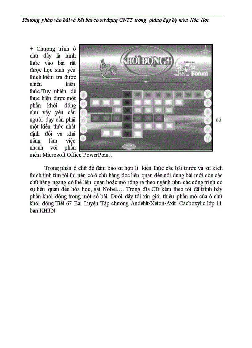 image for page Phương pháp vào bài và kết bài có sử dụng công nghệ thông tin trong giảng dạy bộ môn hóa học