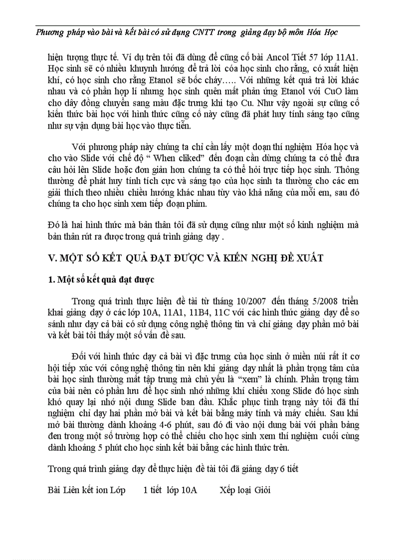 image for page Phương pháp vào bài và kết bài có sử dụng công nghệ thông tin trong giảng dạy bộ môn hóa học