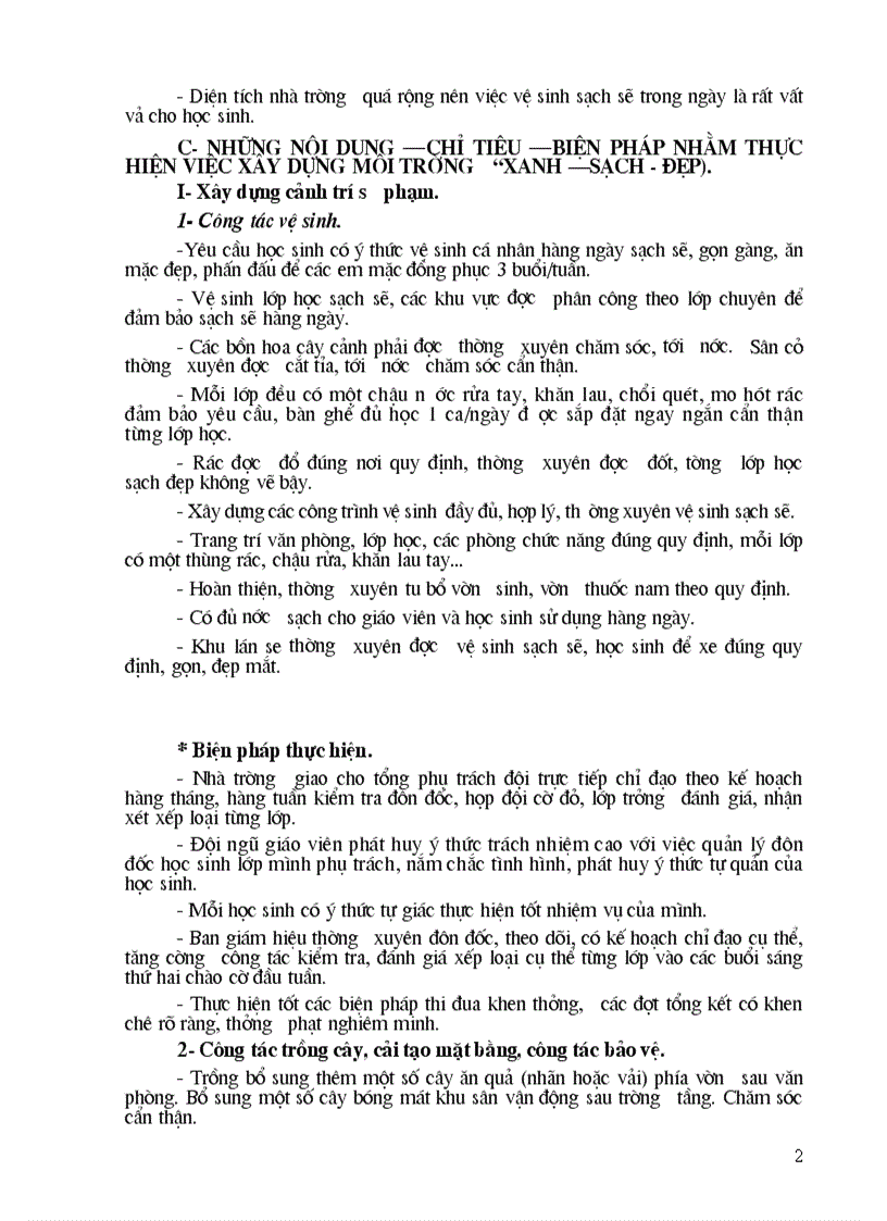 image for page Kế hoạch xây dựng môI trường xanh sạch đẹp