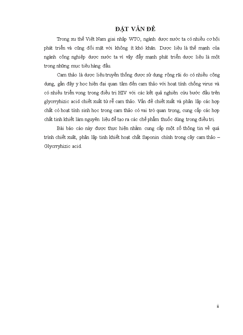 image for page Chiết xuất và phân lập Acid Glycyrrhizic từ Cam thảo