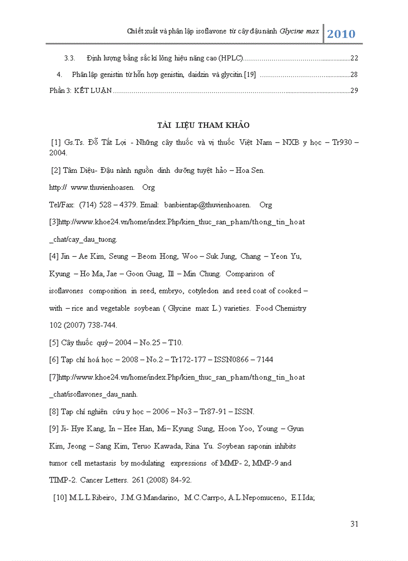 image for page Chiết xuất và phân lập các isoflavonoid từ đậu nành Glycine max