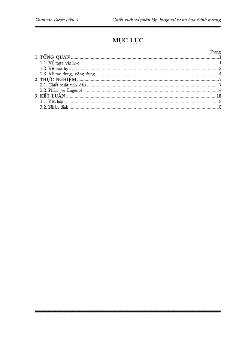 image for page Chiê t xuâ t va phân lâ p Eugenol tư nu hoa Đinh hương