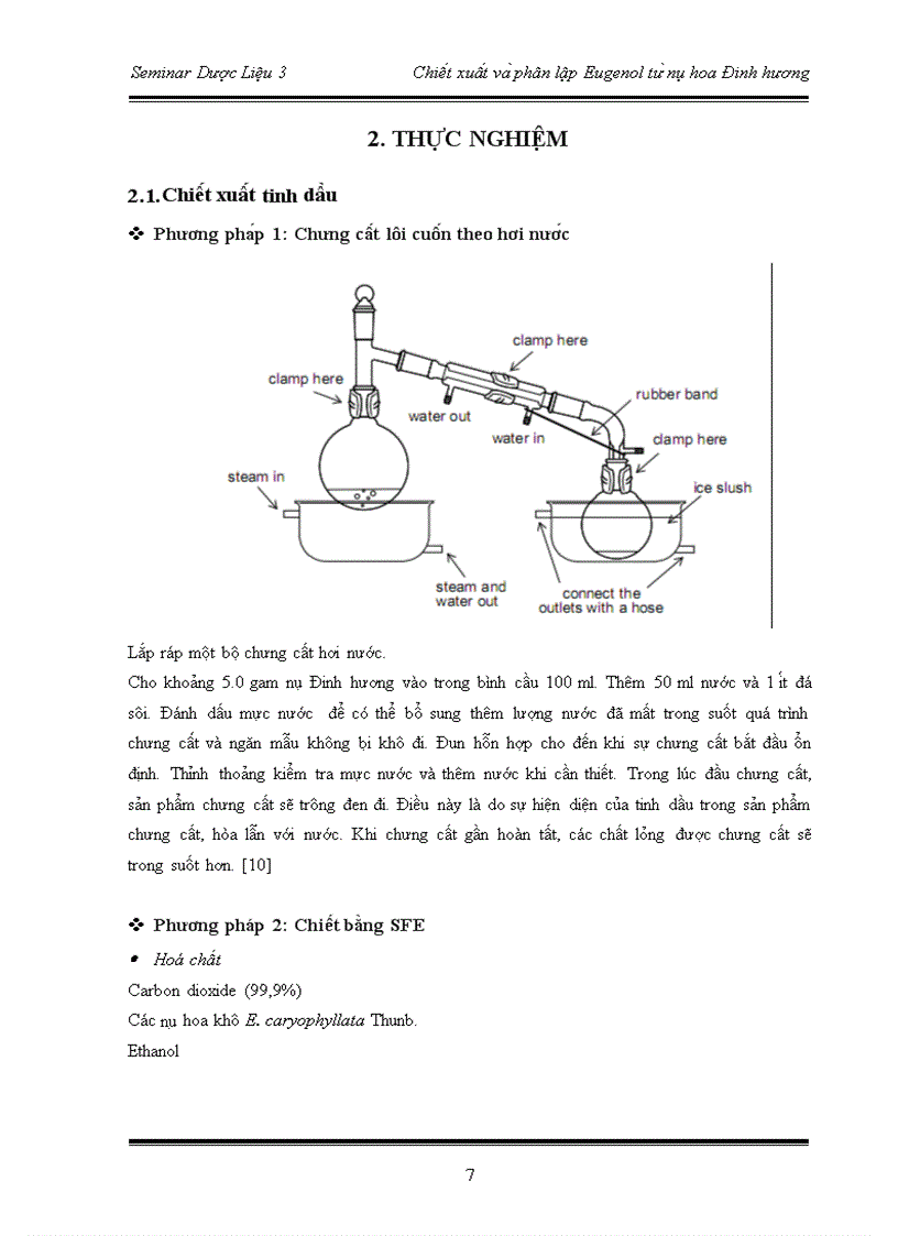 image for page Chiê t xuâ t va phân lâ p Eugenol tư nu hoa Đinh hương