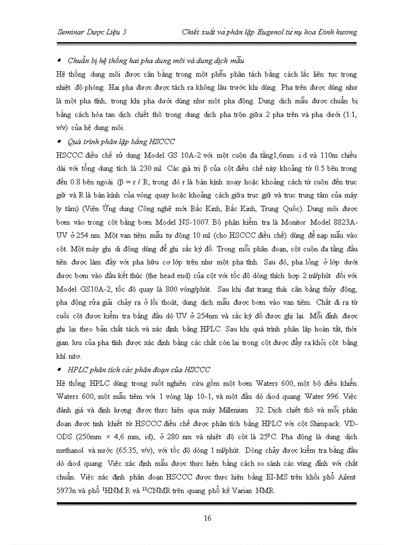 image for page Chiê t xuâ t va phân lâ p Eugenol tư nu hoa Đinh hương