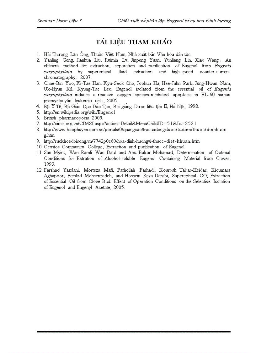 image for page Chiê t xuâ t va phân lâ p Eugenol tư nu hoa Đinh hương