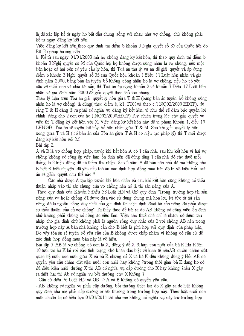 image for page Bài tập 1 A và B là vợ chồng hợp pháp có tài sản chung là 500 triệu đồng đã thoả thuận bằng văn bản chia tài sản chung để A kinh doanh riêng để tránh rủi ro cho gia đình Hai bên vẫn hạnh phúc v