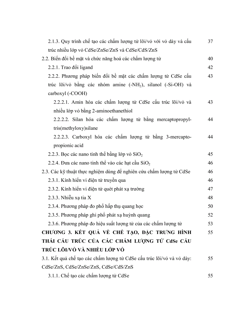 image for page Tiến sĩ khoa học vật liệu Nghiên cứu chế tạo tính chất quang của các chấm lượng tử CdSe với cấu trúc lõi vỏ và định hướng ứng dụng
