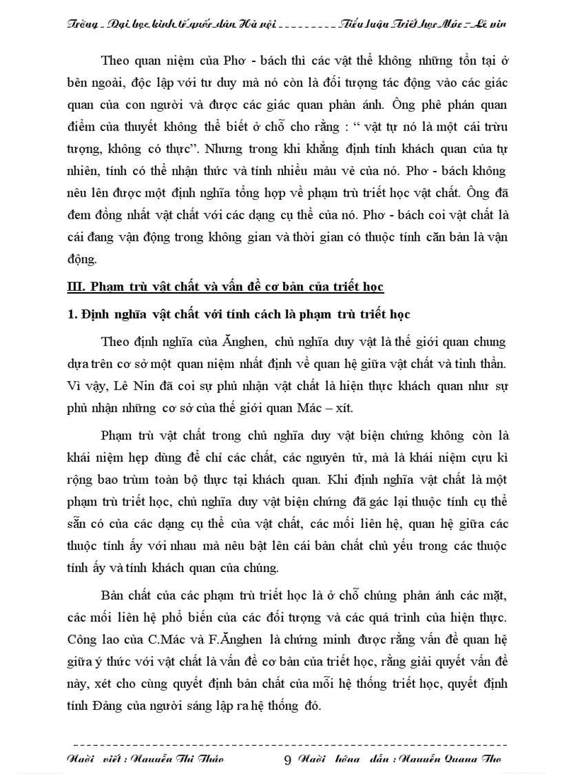 image for page Vật chất với tư cách là phạm trù trong triết học Mac Lê nin