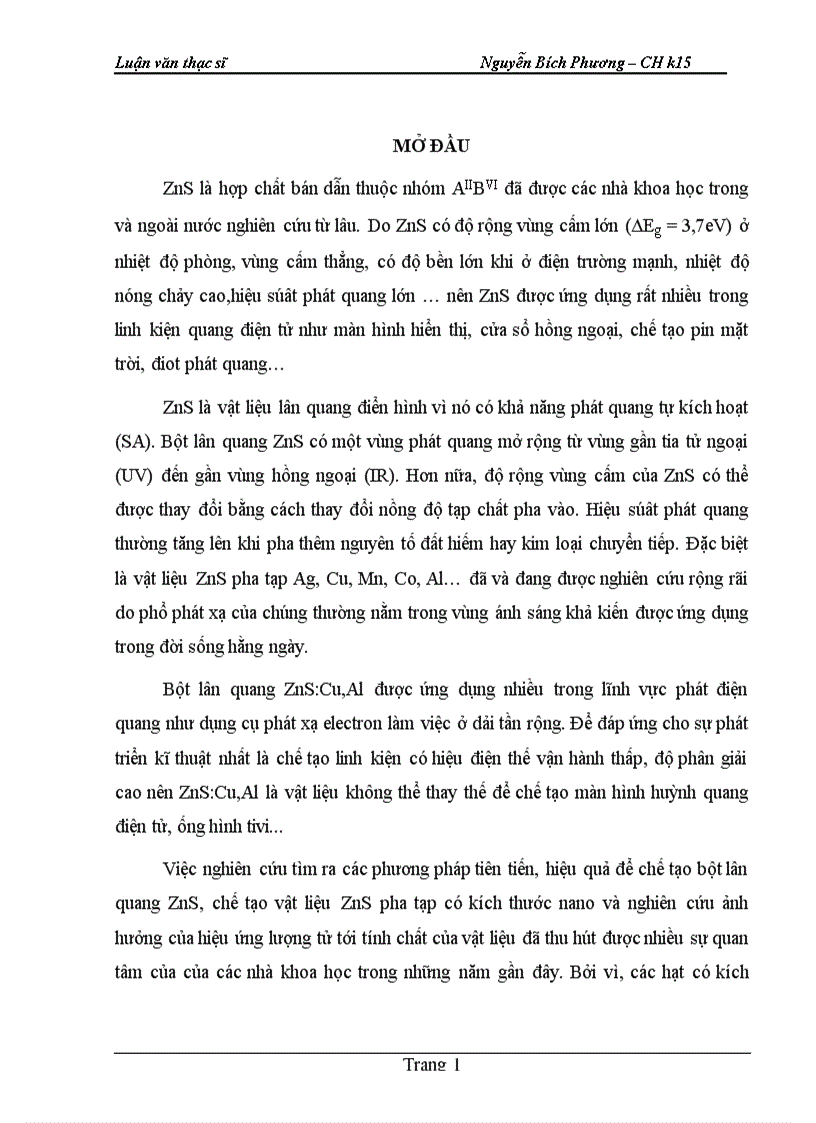 image for page Nghiên cứu và chế tạo vật liệu bột và màng ZnS Cu Al