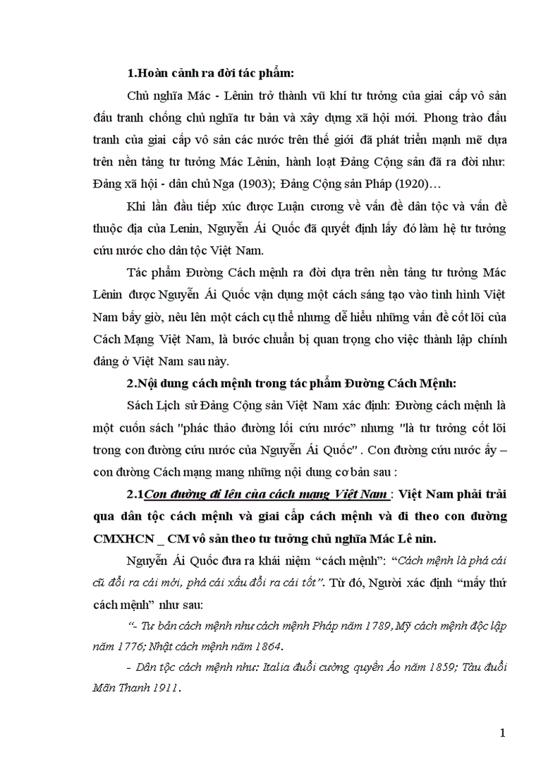 image for page Tiểu luận Giới thiệu nội dung Cách Mệnh trong tác phẩm Đường Cách Mệnh