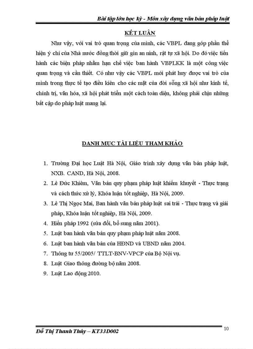 image for page Bài tập kỳ XDVBPL Thực trạng ban hành văn bản pháp luật khiếm khuyết Một số nhận xét và kiến nghị