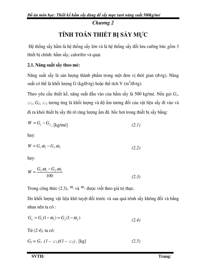 image for page Thiết kế hầm sấy để sấy mực tươi năng suất 500kg mẻ bản vẽ công nghệ