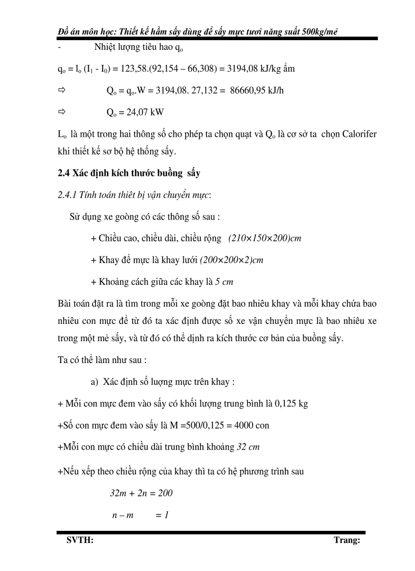 image for page Thiết kế hầm sấy để sấy mực tươi năng suất 500kg mẻ bản vẽ công nghệ