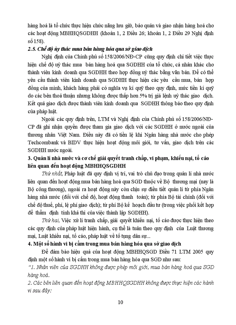 image for page Mua bán hàng hóa qua sở giao dịch theo quy định của pháp luật hiện hành