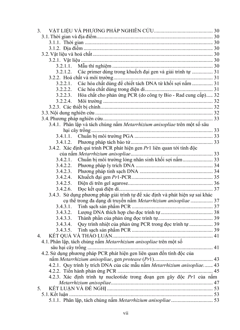 image for page XÁC ĐỊNH GEN GÂY ĐỘC VÀ TÍNH ĐA DẠNG DI TRUYỀN CỦA NẤM Metarrhizium anisopliae KÝ SINH TRÊN CÔN TRÙNG