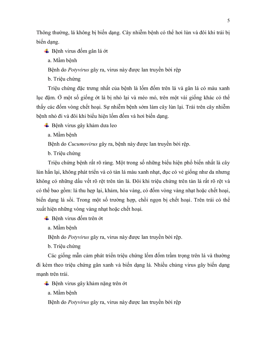 image for page Nghiên cứu hiện trạng nhiễm bệnh tswv Tomato spotted wilt virus trên cây ớt bằng kỹ thuật elisa và bước đầu xây dựng phương pháp chẩn đoán bằng kỹ thuật rt pcr