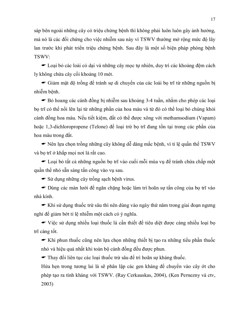 image for page Nghiên cứu hiện trạng nhiễm bệnh tswv Tomato spotted wilt virus trên cây ớt bằng kỹ thuật elisa và bước đầu xây dựng phương pháp chẩn đoán bằng kỹ thuật rt pcr
