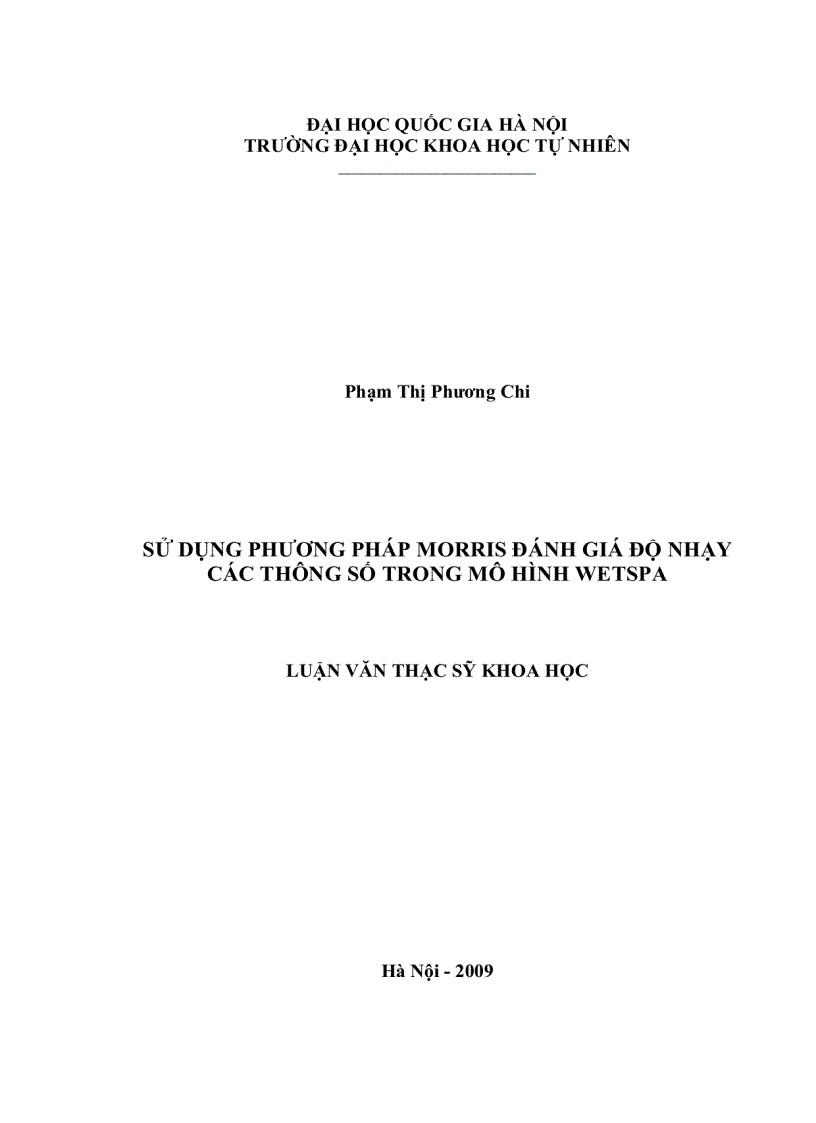 image for page Ứng dụng phương pháp Morris đánh giá độ nhạy các thông số trong mô hình WetSpa